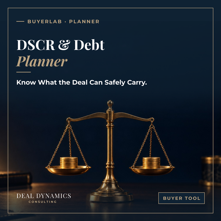 DSCR & Debt Planner: Know How Much Debt a Business Can Really Carry Before You Sign.