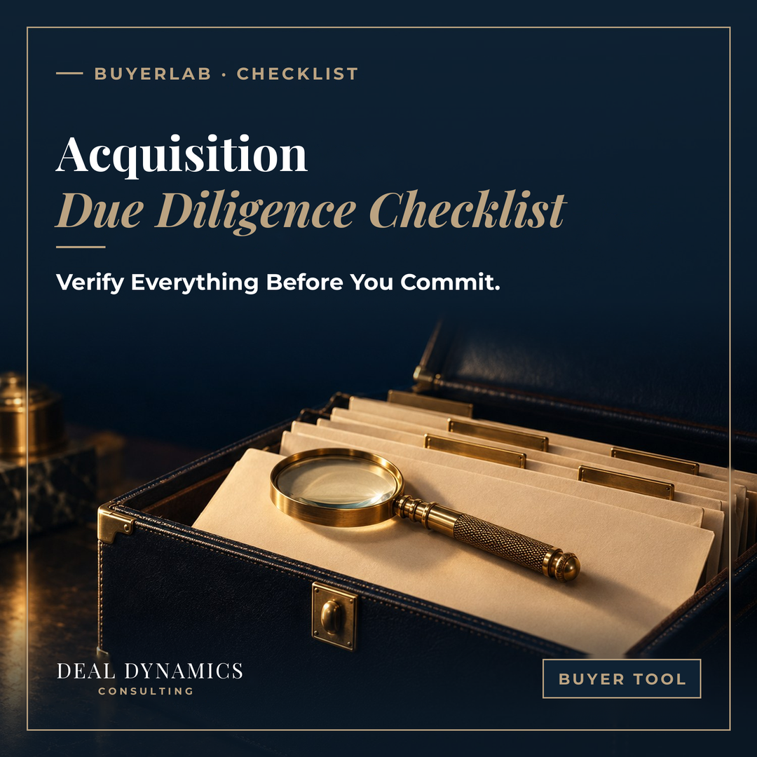 Acquisition Due Diligence Checklist by Deal Dynamics Consulting
